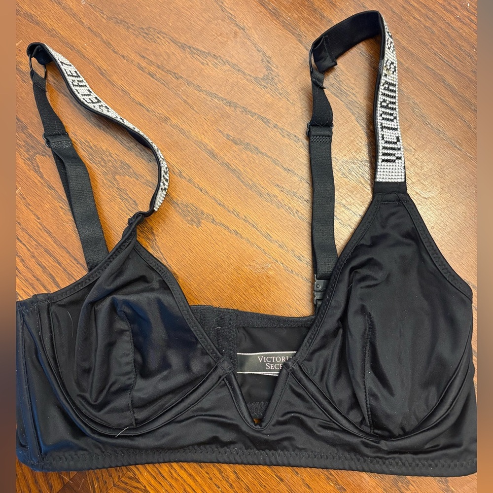 Victoria's Secret Black Bra with Logo Straps